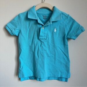 Ralph Lauren Toddler Boys Sky Blue Cotton Mesh Polo Sz 18mo